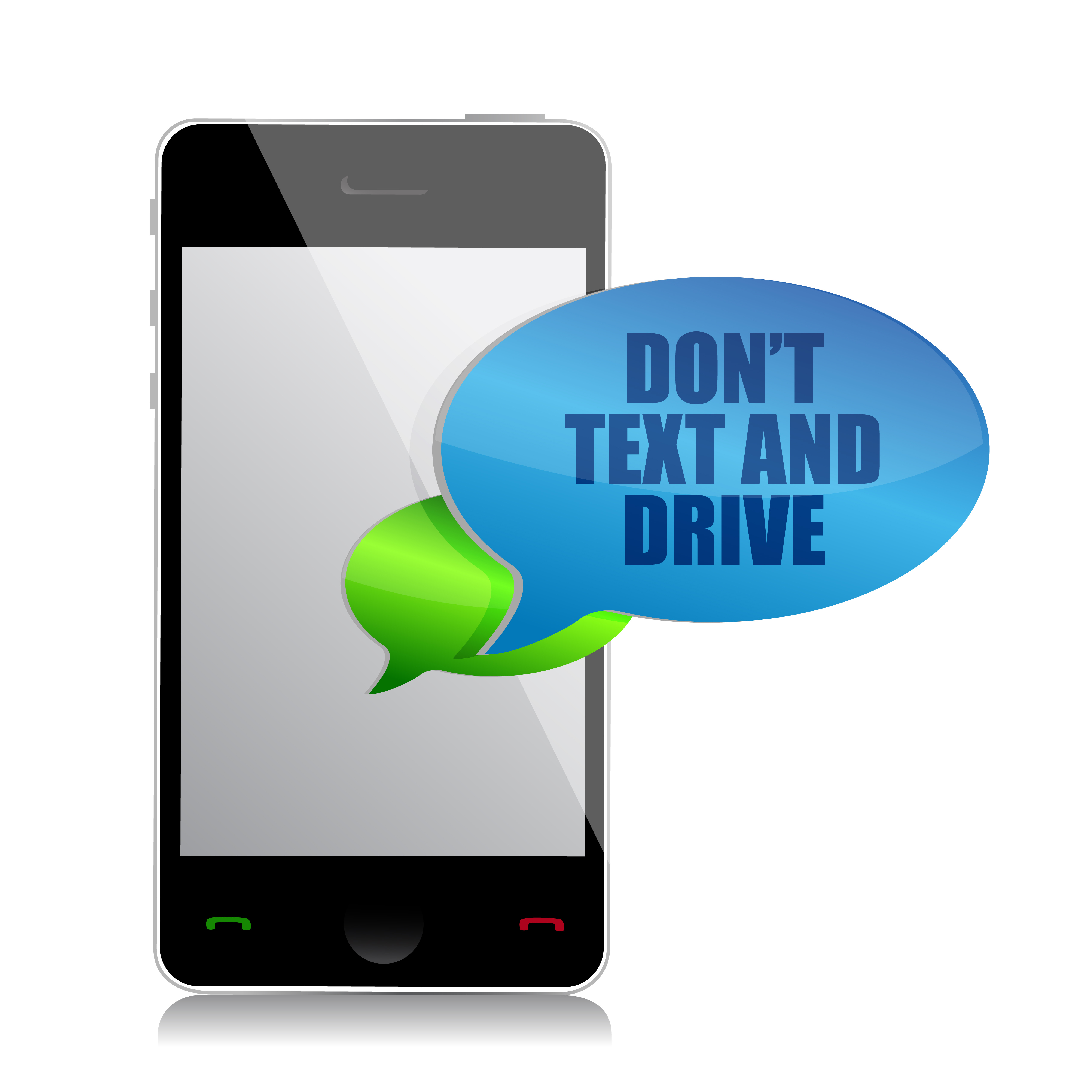 do not text and drive cell bubble message | Hannabass and Rowe